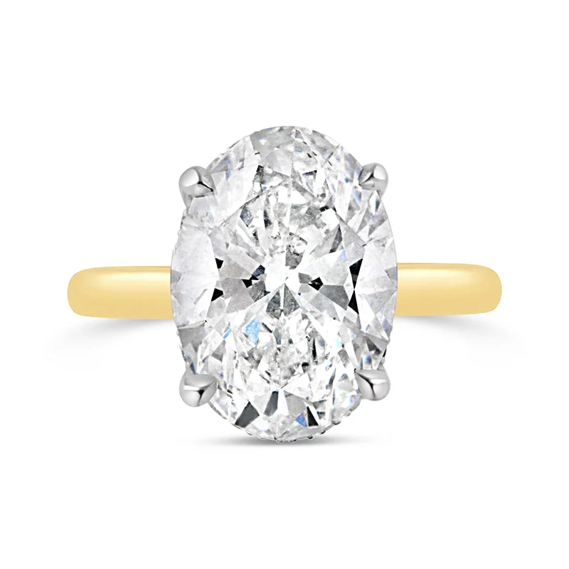 Rose Gold - Plated Engagement and Wedding Band Sets with a Halo of Cubic Zirconia for a Glamorous and Affordable LookOval Hidden Halo Solitaire Engagement Ring Rose Gold - Plated Engagement and Wedding Band Sets with a Halo of Cubic Zirconia for a Glamorous and Affordable LookOval Hidden Halo Solitaire Engagement Ring