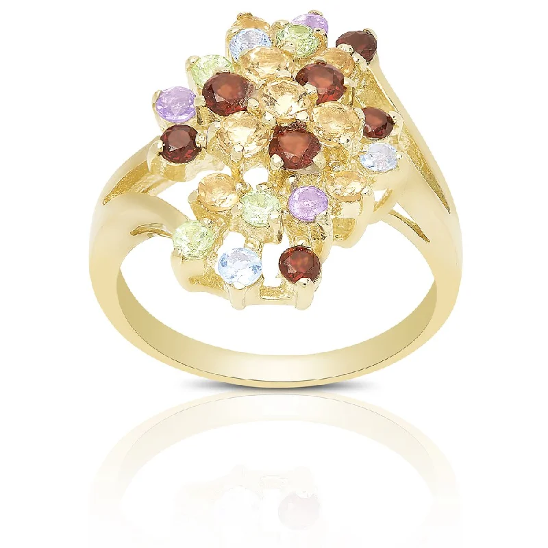 Ruby Gemstone Rings in 14K Yellow Gold with a Solitaire Setting for a Classic and Bold StatementDolce Giavonna Gold Over Sterling Silver Multi Gemstone Cluster Ring Ruby Gemstone Rings in 14K Yellow Gold with a Solitaire Setting for a Classic and Bold StatementDolce Giavonna Gold Over Sterling Silver Multi Gemstone Cluster Ring