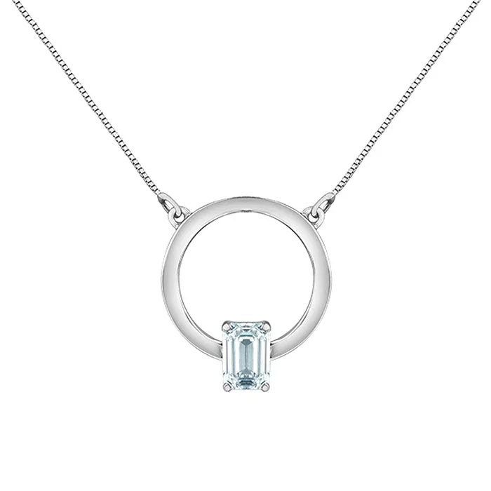 Moissanite - Set Wedding Bands in Yellow Gold for a Sparkling and Ethical Alternative to DiamondsOpen Circle Emerald Cut Diamond Pendant 0.51ct Moissanite - Set Wedding Bands in Yellow Gold for a Sparkling and Ethical Alternative to DiamondsOpen Circle Emerald Cut Diamond Pendant 0.51ct