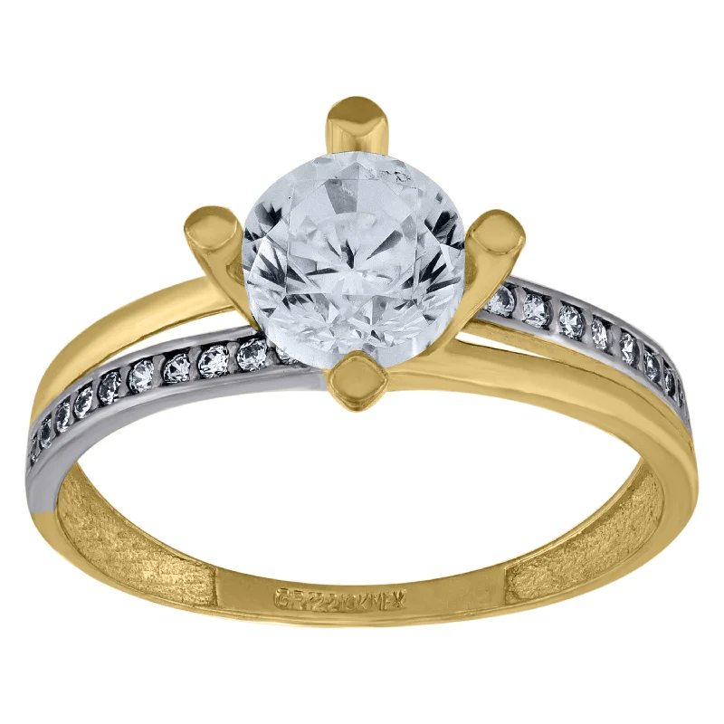 Men's Emerald Engagement Rings with 14K Yellow Gold and Vintage - Style FiligreeKeene Jewelers 10kt Two-tone Gold Womens Round Cubic Zirconia Engagement Ring Men's Emerald Engagement Rings with 14K Yellow Gold and Vintage - Style FiligreeKeene Jewelers 10kt Two-tone Gold Womens Round Cubic Zirconia Engagement Ring