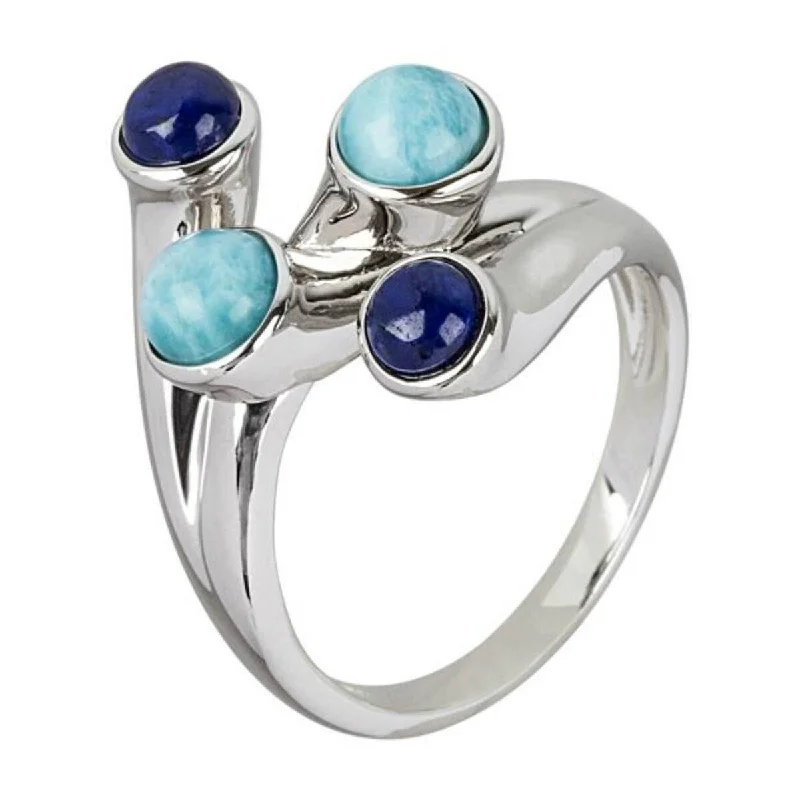 Sapphire Gemstone Rings in 18K White Gold with Diamond Accents for an Elegant Engagement925 Sterling Silver Larimar and Lapis Lazuli Ring Sapphire Gemstone Rings in 18K White Gold with Diamond Accents for an Elegant Engagement925 Sterling Silver Larimar and Lapis Lazuli Ring
