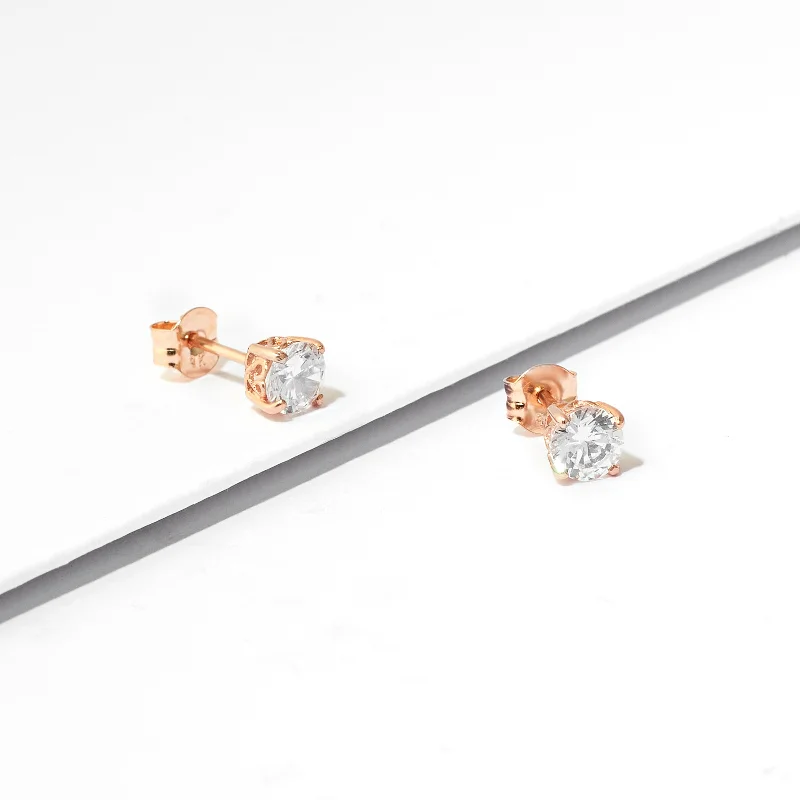 Two - Tone Gold and Silver Wedding Bands with a Twist Design for a Contemporary and Eye - Catching Style9k Rose Gold Zirconia Stud Earrings 4.5mm Two - Tone Gold and Silver Wedding Bands with a Twist Design for a Contemporary and Eye - Catching Style9k Rose Gold Zirconia Stud Earrings 4.5mm
