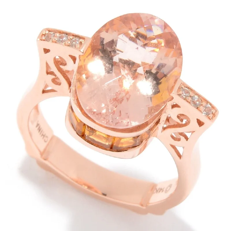 Topaz Gemstone Rings in 10K Gold with a Channel - Set Design for a Contemporary and Durable Option14K Gold 6.43ctw Morganite, Citrine & White Zircon Ring Topaz Gemstone Rings in 10K Gold with a Channel - Set Design for a Contemporary and Durable Option14K Gold 6.43ctw Morganite, Citrine & White Zircon Ring