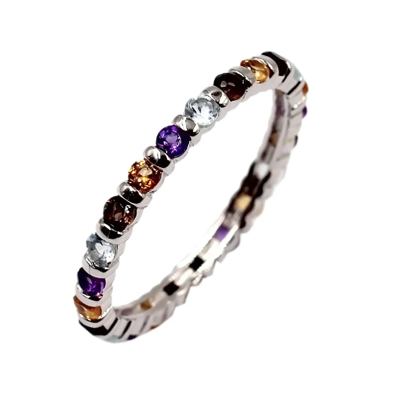 Tanzanite Gemstone Rings in 10K Gold with a Trilogy Design for a Sophisticated Gift925 Sterling Silver Multi Gemstone Eternity Band Ring Tanzanite Gemstone Rings in 10K Gold with a Trilogy Design for a Sophisticated Gift925 Sterling Silver Multi Gemstone Eternity Band Ring