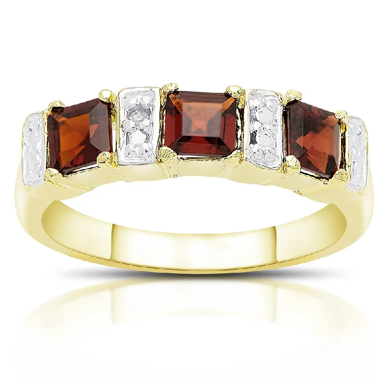 Aquamarine Gemstone Rings in 9K Gold with a Bezel Setting for a Modern and Secure FitDolce Giavonna Gold Over Sterling Silver Garnet and Diamond Accent 3-stone Ring Aquamarine Gemstone Rings in 9K Gold with a Bezel Setting for a Modern and Secure FitDolce Giavonna Gold Over Sterling Silver Garnet and Diamond Accent 3-stone Ring