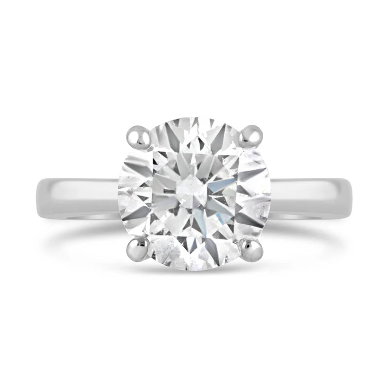 Round Brilliant 4 Claw Solitaire Engagement Ring 3.00ct