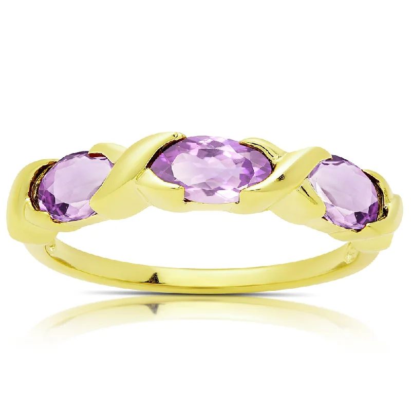 Peridot Gemstone Rings in 14K Gold - Filled Metal with a Pave - Set Band for a Sparkling LookDolce Giavonna Gold Over Sterling Silver Amethyst Three Stone Ring Peridot Gemstone Rings in 14K Gold - Filled Metal with a Pave - Set Band for a Sparkling LookDolce Giavonna Gold Over Sterling Silver Amethyst Three Stone Ring