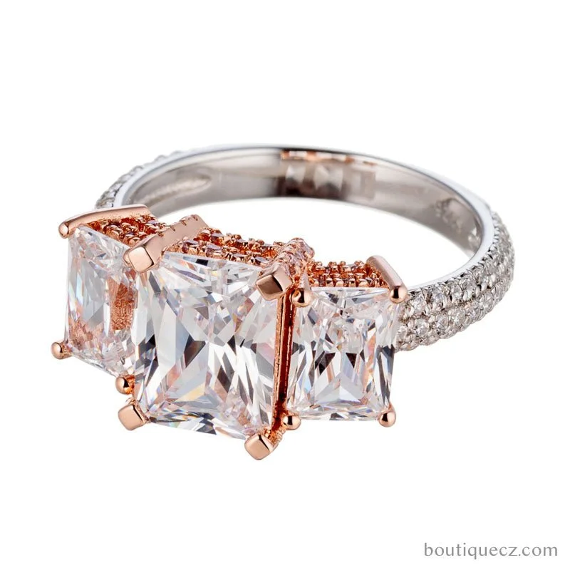 Men's Aquamarine Engagement Rings in 9K Gold with a Bezel - Set StoneRadiant Cut Three Stone Cubic Zirconia Engagement Ring In Sterling Silver Men's Aquamarine Engagement Rings in 9K Gold with a Bezel - Set StoneRadiant Cut Three Stone Cubic Zirconia Engagement Ring In Sterling Silver