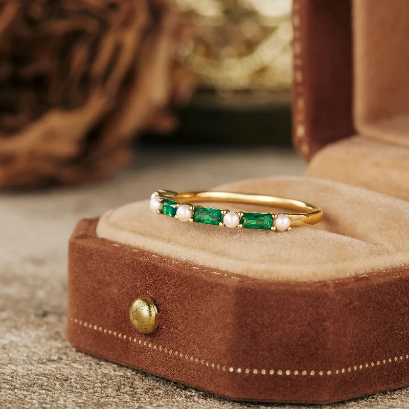 Men's Malachite Engagement Rings in 14K Gold with a Carved Stone CenterpieceGemsMagic Akoya Pearl and Emerald Alternating Wedding Band Men's Malachite Engagement Rings in 14K Gold with a Carved Stone CenterpieceGemsMagic Akoya Pearl and Emerald Alternating Wedding Band