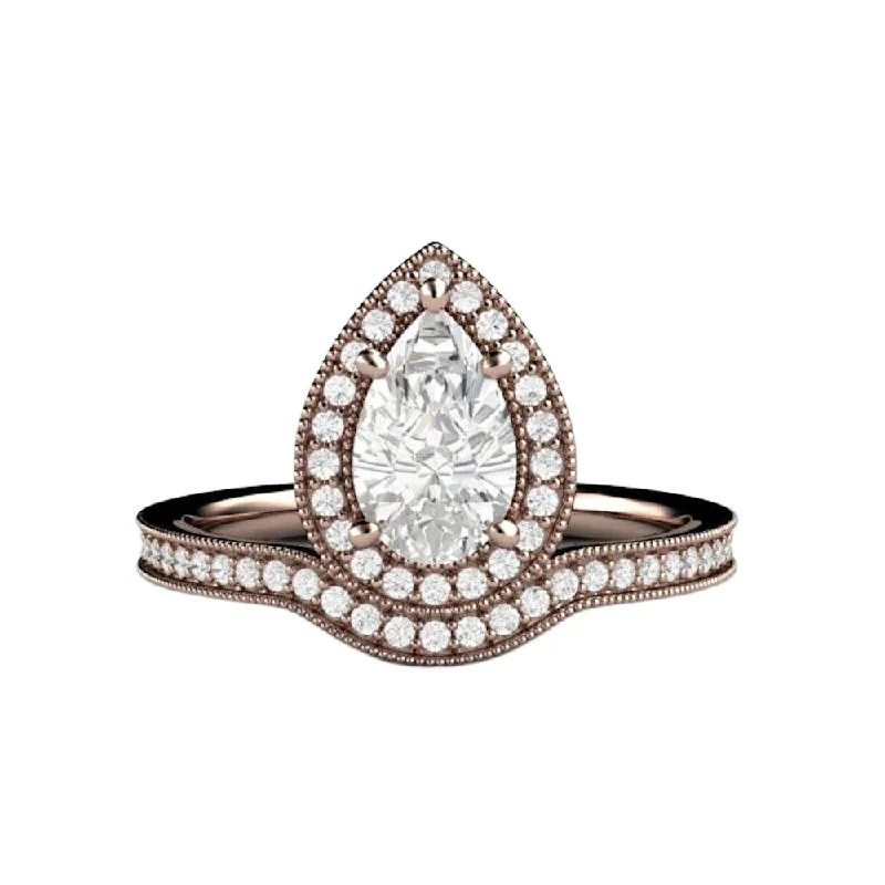 Men's Topaz Engagement Rings in 10K Gold with a Channel - Set Diamond BandPear Shaped Engagement Ring Inverted Pear Moissanite Upside Down Halo Men's Topaz Engagement Rings in 10K Gold with a Channel - Set Diamond BandPear Shaped Engagement Ring Inverted Pear Moissanite Upside Down Halo
