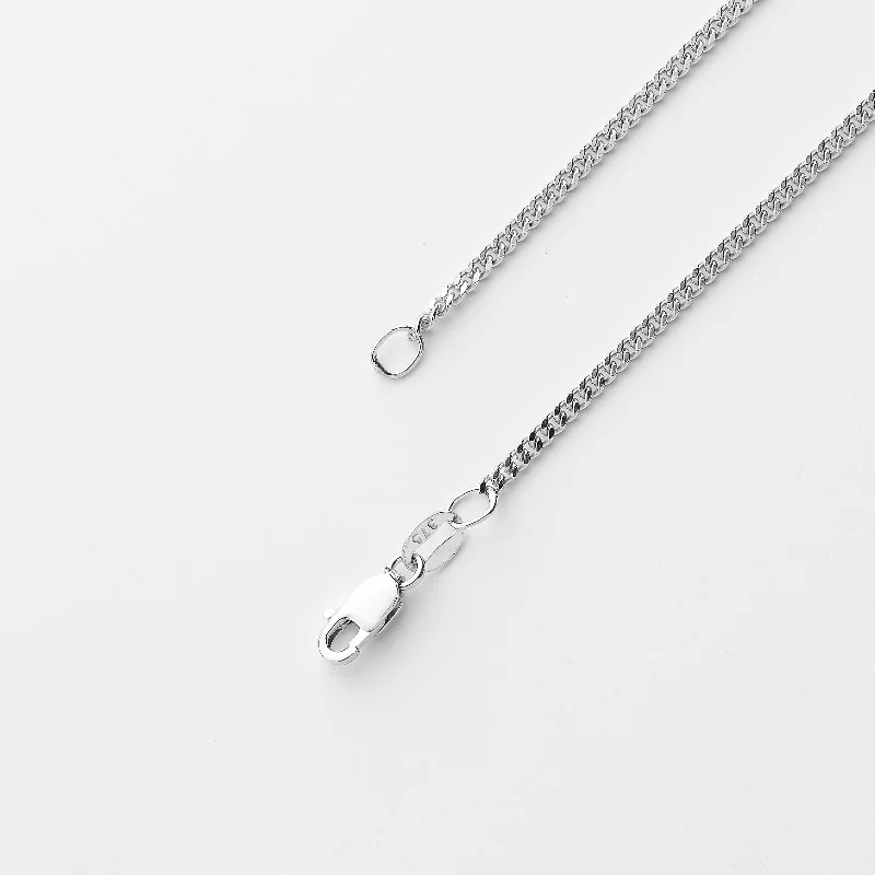 9K White Gold Diamond Cut Curb Chain