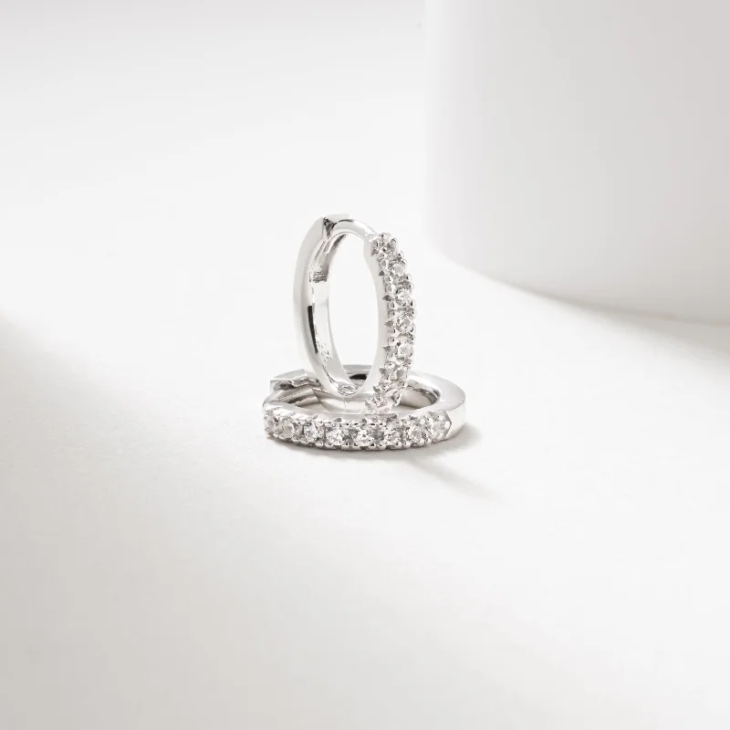Adjustable - Fit Wedding Bands in Gold - Plated Metal for a Comfortable and Custom - Fitting OptionSterling Silver Zirconia Claw Set Huggie Earrings 14mm Adjustable - Fit Wedding Bands in Gold - Plated Metal for a Comfortable and Custom - Fitting OptionSterling Silver Zirconia Claw Set Huggie Earrings 14mm