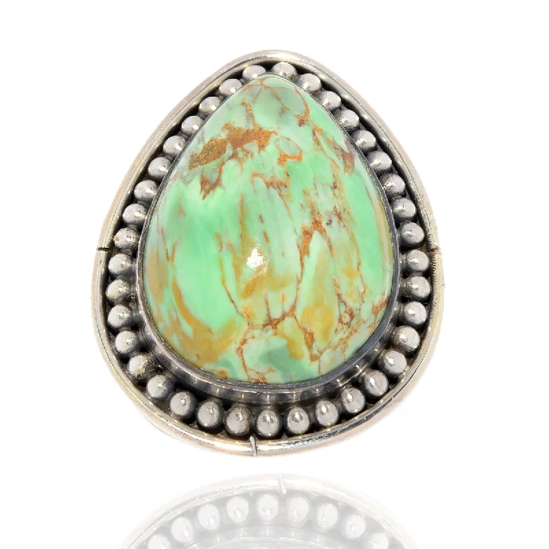 Amethyst Gemstone Rings in Sterling Silver with a Halo of Cubic Zirconia for a Budget - Friendly Luxury925 Sterling Silver Variscite Gemstone Solitaire Ring