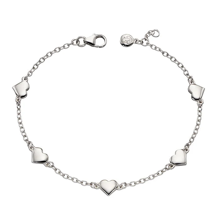 Art Deco - Inspired Wedding Bands with Geometric Patterns in Platinum for a Retro and Glamorous StyleBeatrice 5 Heart Bracelet Art Deco - Inspired Wedding Bands with Geometric Patterns in Platinum for a Retro and Glamorous StyleBeatrice 5 Heart Bracelet