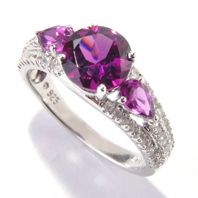 Ruby Gemstone Rings in 14K Yellow Gold with a Solitaire Setting for a Classic and Bold StatementPlatinum O/ Silver 2.93Ctw Rhodolite Garnet Ring