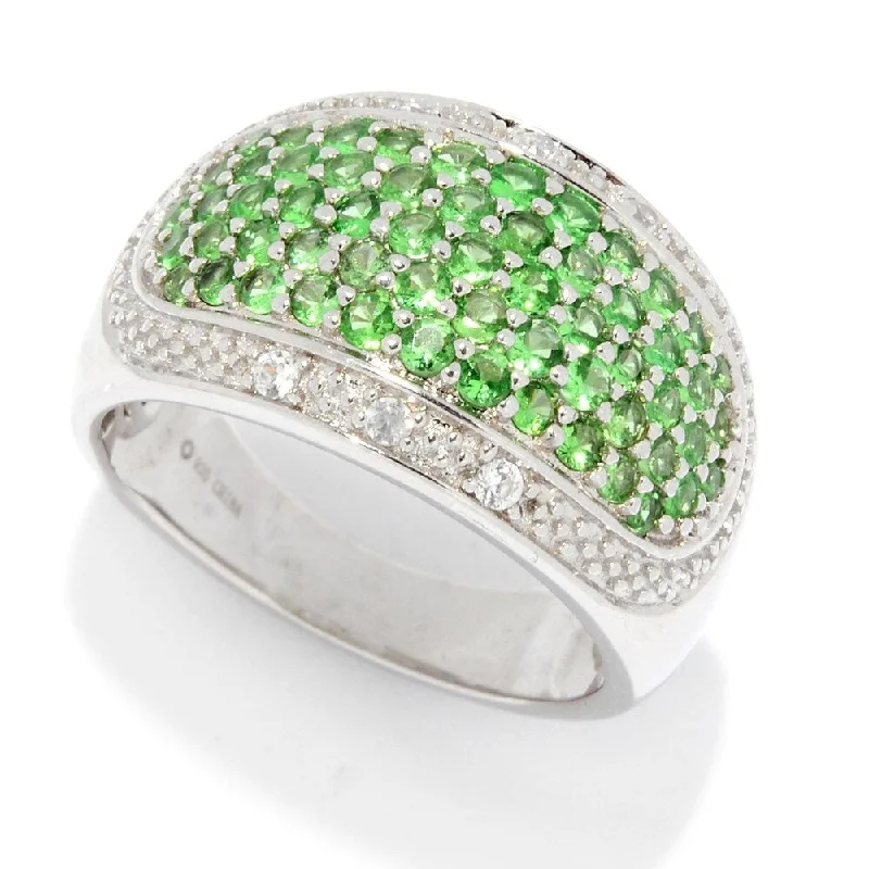 Topaz Gemstone Rings in 10K Gold with a Channel - Set Design for a Contemporary and Durable OptionSterling Silver 1.32ctw Tsavorite & White Zircon Wide Band Ring Topaz Gemstone Rings in 10K Gold with a Channel - Set Design for a Contemporary and Durable OptionSterling Silver 1.32ctw Tsavorite & White Zircon Wide Band Ring