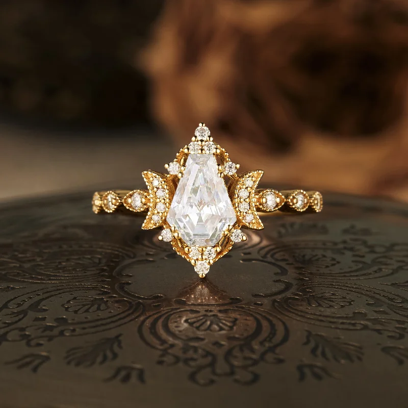 Men's Tourmaline Engagement Rings in 18K Two - Tone Gold with a Floral - Inspired SettingGemsMagic Coffin Shaped Moissanite Cluster Engagement Ring Men's Tourmaline Engagement Rings in 18K Two - Tone Gold with a Floral - Inspired SettingGemsMagic Coffin Shaped Moissanite Cluster Engagement Ring
