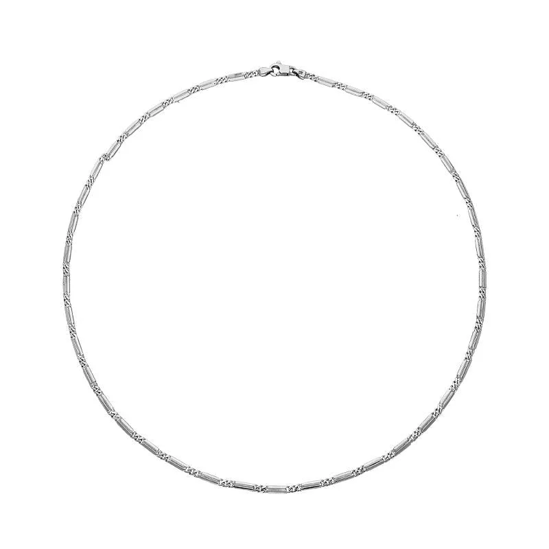 simple chain necklaces everyday wear18ct White Gold Curb Link Chain Necklace