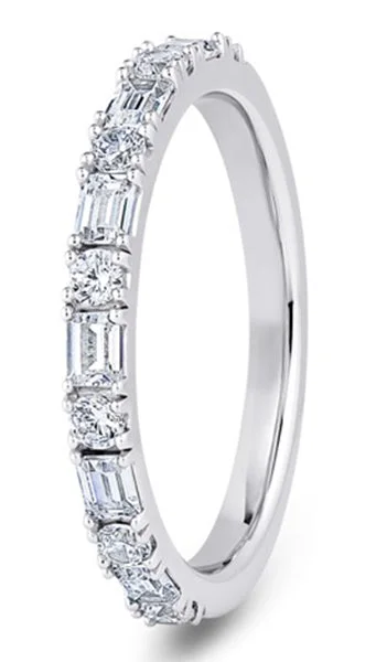 Two - Tone Gold and Silver Wedding Bands with a Twist Design for a Contemporary and Eye - Catching StyleXRB-240-050-060-18W-G/H-SI