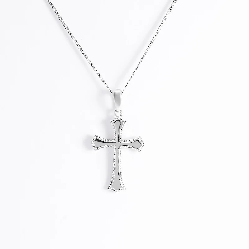 Adjustable - Fit Wedding Bands in Gold - Plated Metal for a Comfortable and Custom - Fitting OptionSterling Silver Beaded Edge Cross Pendant 16x23mm Adjustable - Fit Wedding Bands in Gold - Plated Metal for a Comfortable and Custom - Fitting OptionSterling Silver Beaded Edge Cross Pendant 16x23mm