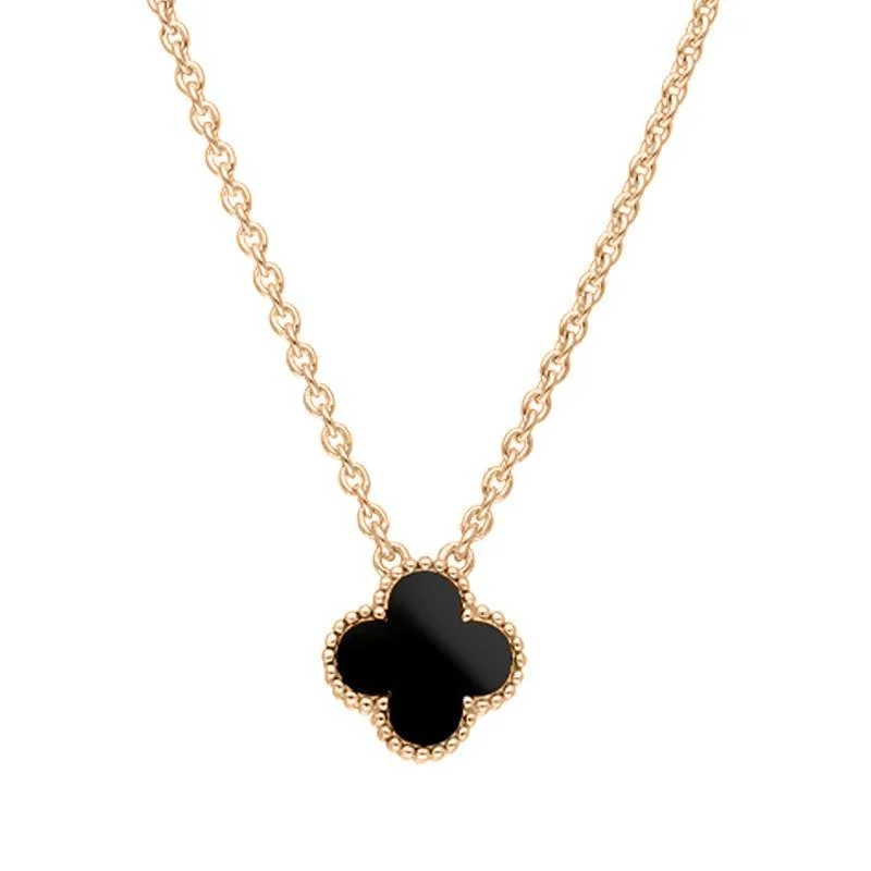 chain necklaces wholesale prices9ct Rose Gold Whitby Jet Bloom Small Four Leaf Clover Ball Edge Chain Necklace chain necklaces wholesale prices9ct Rose Gold Whitby Jet Bloom Small Four Leaf Clover Ball Edge Chain Necklace