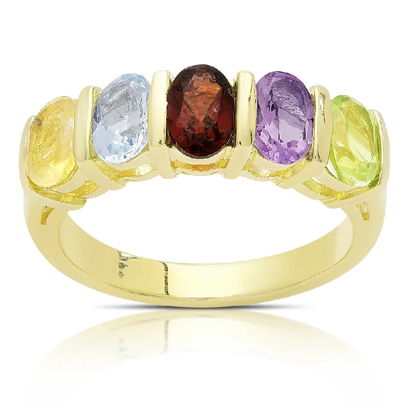 Sapphire Gemstone Rings in 18K White Gold with Diamond Accents for an Elegant EngagementDolce Giavonna Gold Over Sterling Silver Multi Gemstone Five Stone Ring Sapphire Gemstone Rings in 18K White Gold with Diamond Accents for an Elegant EngagementDolce Giavonna Gold Over Sterling Silver Multi Gemstone Five Stone Ring