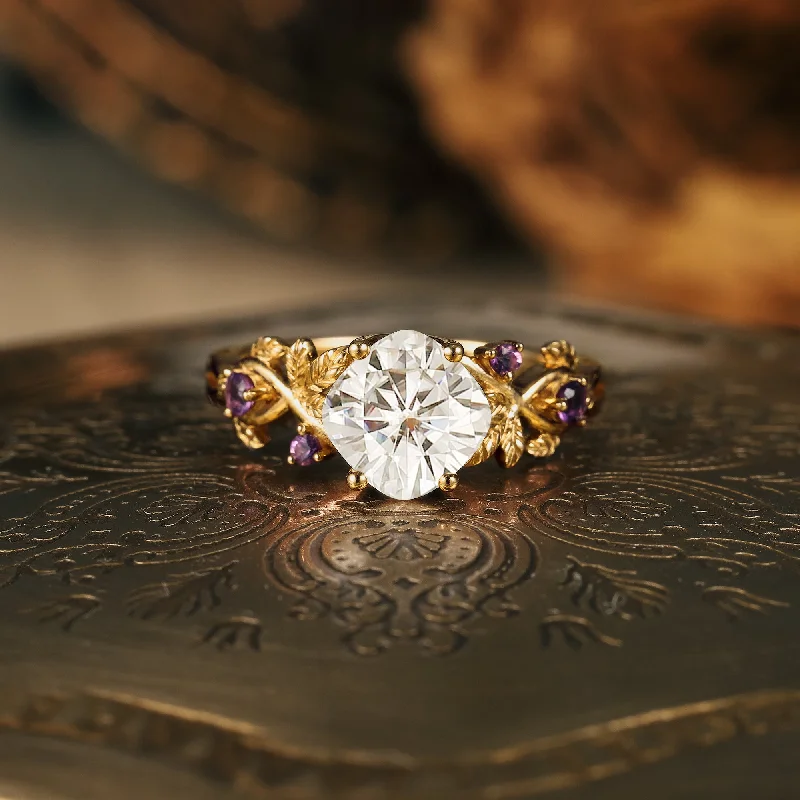 Men's Diamond Engagement Rings with Platinum Band and Halo Setting for a Luxury ProposalGemsMagic Trifolium Pratense Inspired Moissanite Engagement Ring Men's Diamond Engagement Rings with Platinum Band and Halo Setting for a Luxury ProposalGemsMagic Trifolium Pratense Inspired Moissanite Engagement Ring