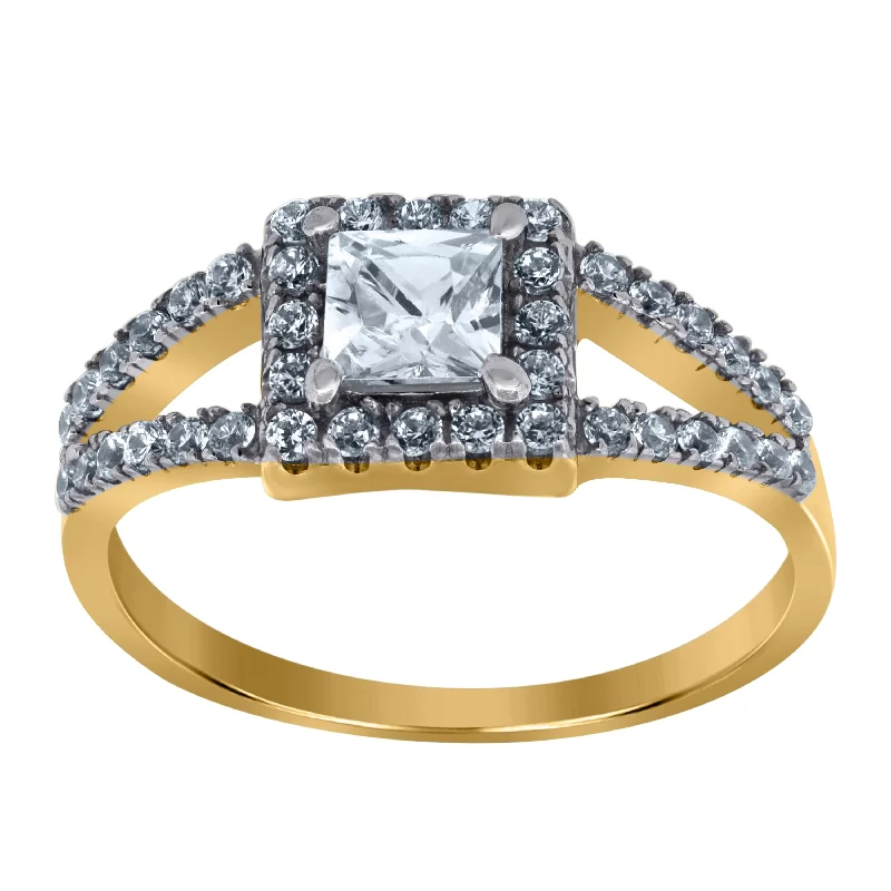 Men's Sapphire Engagement Rings in 18K White Gold with Pave Diamond AccentsKeene Jewelers 10kt Two-tone Gold Womens Princess-cut Cubic Zirconia Engagement Ring Men's Sapphire Engagement Rings in 18K White Gold with Pave Diamond AccentsKeene Jewelers 10kt Two-tone Gold Womens Princess-cut Cubic Zirconia Engagement Ring
