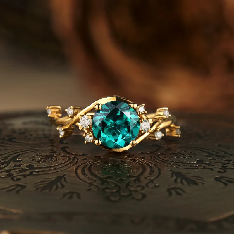 Men's Ruby Engagement Rings in Rose Gold with a Solitaire Design for a Romantic GestureGemsMagic Branches Entwined Charming Emerald Ring Men's Ruby Engagement Rings in Rose Gold with a Solitaire Design for a Romantic GestureGemsMagic Branches Entwined Charming Emerald Ring
