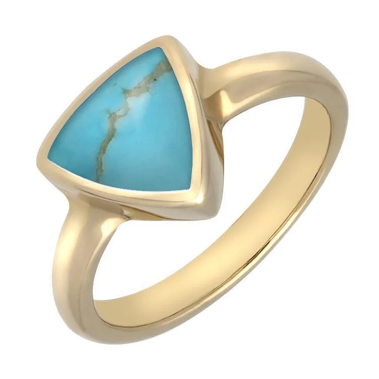 Vintage - Style Filigree Wedding Bands in 14K Gold for a Romantic and Antique - Inspired Aesthetic9ct Yellow Gold Turquoise Curved Triangle Ring Vintage - Style Filigree Wedding Bands in 14K Gold for a Romantic and Antique - Inspired Aesthetic9ct Yellow Gold Turquoise Curved Triangle Ring