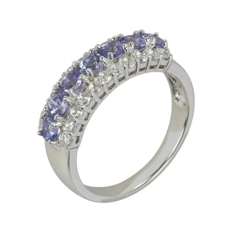 Turquoise Gemstone Rings in 925 Silver with a Southwestern - Inspired Design for a Rustic Charm925 Sterling Silver Tanzanite and White Natural Zircon Ring Turquoise Gemstone Rings in 925 Silver with a Southwestern - Inspired Design for a Rustic Charm925 Sterling Silver Tanzanite and White Natural Zircon Ring