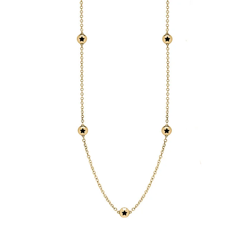 long chain necklaces styling9ct Yellow Gold Whitby Jet Star Link Disc Chain Necklace long chain necklaces styling9ct Yellow Gold Whitby Jet Star Link Disc Chain Necklace