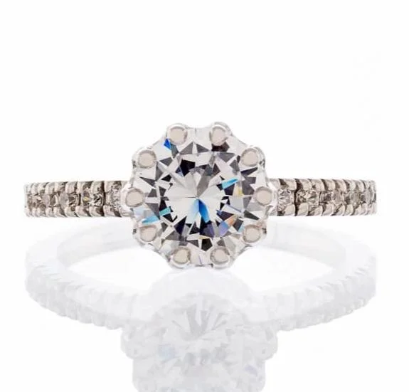 Men's Diamond Engagement Rings with Platinum Band and Halo Setting for a Luxury ProposalVintage Inspired Round Cubic Zirconia Cathedral Engagement Ring In Sterling Silver Men's Diamond Engagement Rings with Platinum Band and Halo Setting for a Luxury ProposalVintage Inspired Round Cubic Zirconia Cathedral Engagement Ring In Sterling Silver