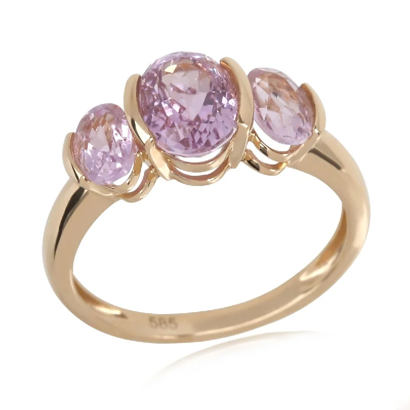 Tanzanite Gemstone Rings in 10K Gold with a Trilogy Design for a Sophisticated Gift14Kt Yellow Gold Kunzite 3 Stone Ring Tanzanite Gemstone Rings in 10K Gold with a Trilogy Design for a Sophisticated Gift14Kt Yellow Gold Kunzite 3 Stone Ring