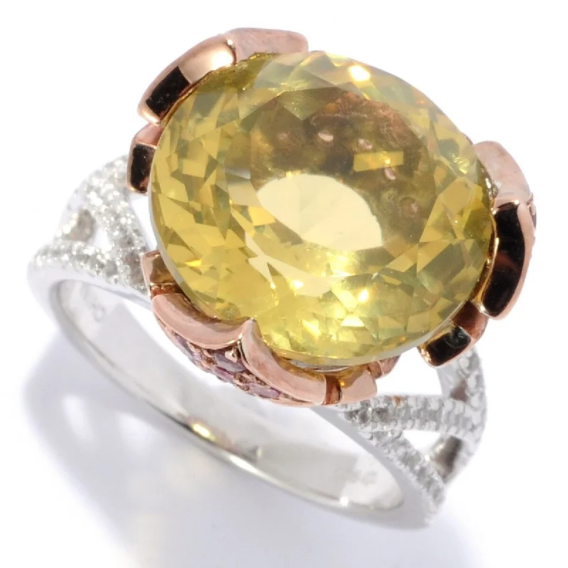 Agate Gemstone Rings in Sterling Silver with a Mosaic - Inspired Inlay for a Bohemian StyleSterling Silver 11.14ctw Lemon Quartz & Multi Gemstone Ring Agate Gemstone Rings in Sterling Silver with a Mosaic - Inspired Inlay for a Bohemian StyleSterling Silver 11.14ctw Lemon Quartz & Multi Gemstone Ring
