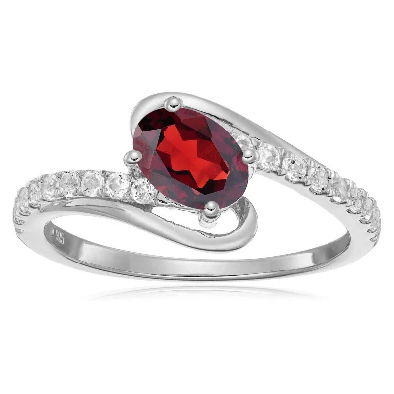 Topaz Gemstone Rings in 10K Gold with a Channel - Set Design for a Contemporary and Durable Option925 Sterling Silver Red Garnet and White Topaz Ring Topaz Gemstone Rings in 10K Gold with a Channel - Set Design for a Contemporary and Durable Option925 Sterling Silver Red Garnet and White Topaz Ring