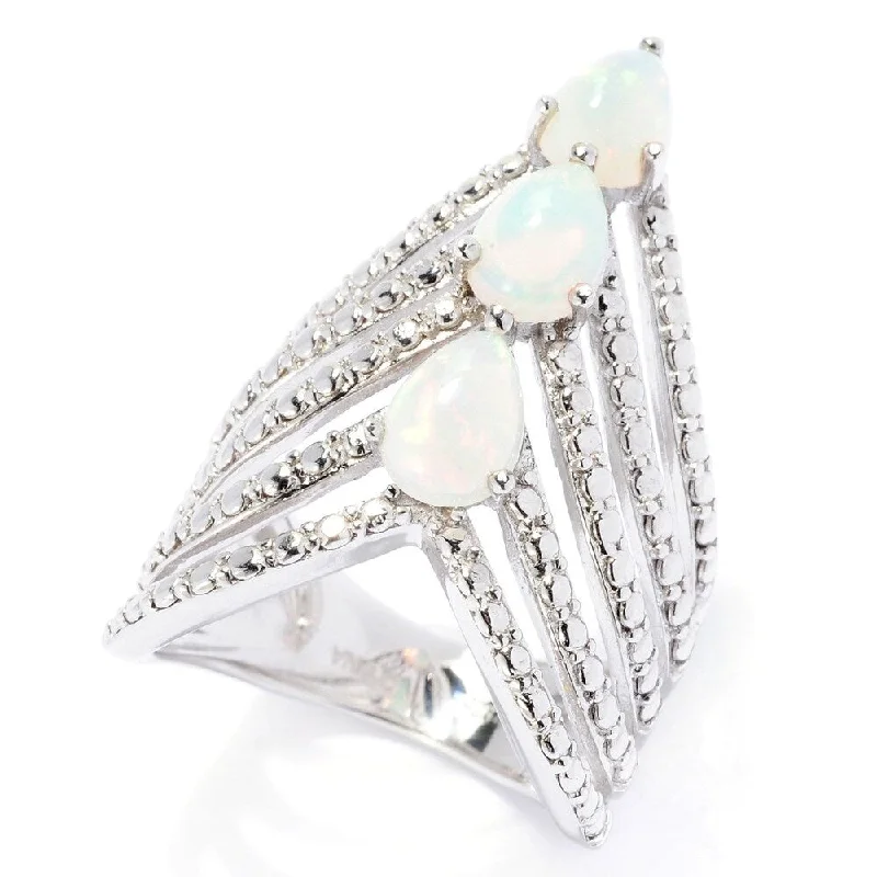 Emerald Gemstone Rings Set in Platinum with Filigree Work for a Vintage - Inspired Look925 Sterling Silver Ethiopian Opal Ring Emerald Gemstone Rings Set in Platinum with Filigree Work for a Vintage - Inspired Look925 Sterling Silver Ethiopian Opal Ring