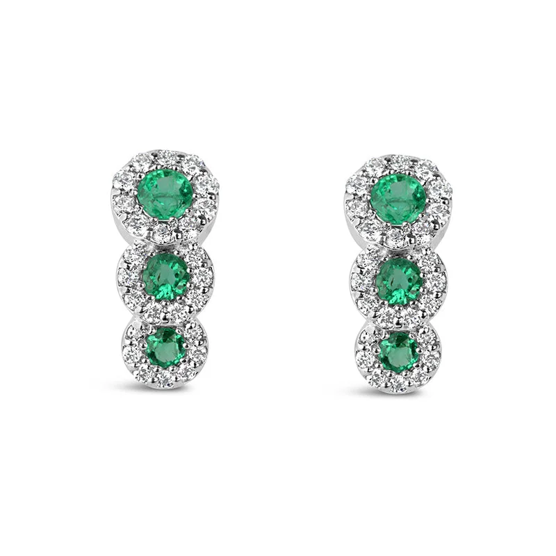 Sapphire - and - Diamond - Accented Wedding Bands in Platinum for a Royal and Sophisticated LookEmerald & Diamond Triple Halo Earrings Sapphire - and - Diamond - Accented Wedding Bands in Platinum for a Royal and Sophisticated LookEmerald & Diamond Triple Halo Earrings