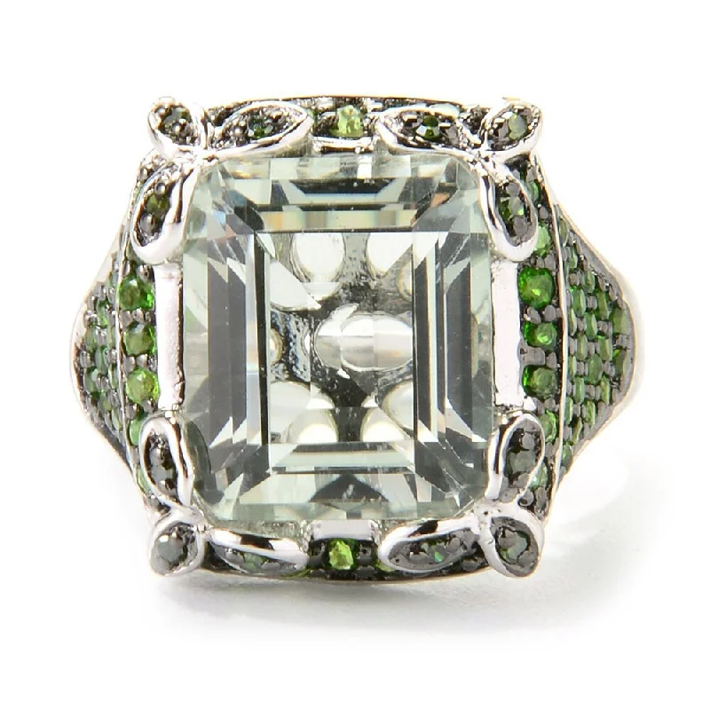 Jasper Gemstone Rings in 18K Gold Vermeil with a Matte Finish for a Subtle and Elegant LookSterling Silver Emerald Cut 7.11ctw Green Amethyst/ Chrome Diopside/ Diamond Ring Jasper Gemstone Rings in 18K Gold Vermeil with a Matte Finish for a Subtle and Elegant LookSterling Silver Emerald Cut 7.11ctw Green Amethyst/ Chrome Diopside/ Diamond Ring