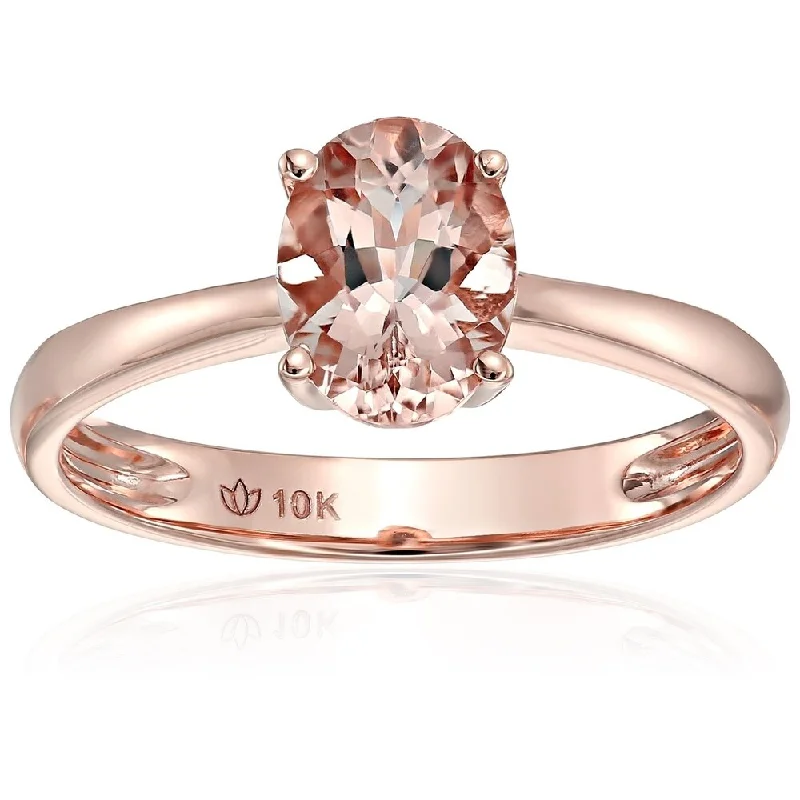Opal Gemstone Rings in Rose Gold with a Milgrain Edge for a Feminine and Romantic Style10k Rose Gold Morganite Oval Solitaire Engagement Ring, Size 7 - Pink Opal Gemstone Rings in Rose Gold with a Milgrain Edge for a Feminine and Romantic Style10k Rose Gold Morganite Oval Solitaire Engagement Ring, Size 7 - Pink