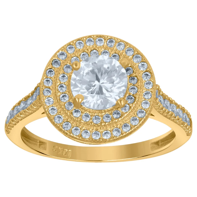 Men's Emerald Engagement Rings with 14K Yellow Gold and Vintage - Style FiligreeKeene Jewelers 10kt Two-tone Gold Womens Round Cubic Zirconia Halo Engagement Ring Men's Emerald Engagement Rings with 14K Yellow Gold and Vintage - Style FiligreeKeene Jewelers 10kt Two-tone Gold Womens Round Cubic Zirconia Halo Engagement Ring