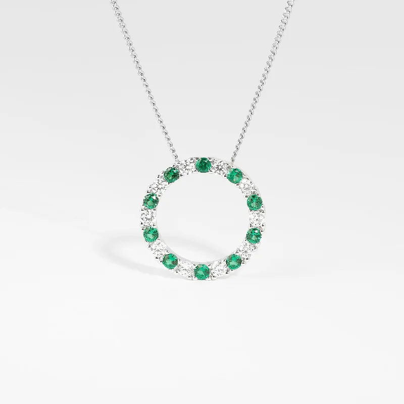 Emerald - Cut Gemstone Wedding Bands in 18K Gold for a Luxurious and Statement - Making PieceSterling Silver Green And White Zirconia Circle Pendant Emerald - Cut Gemstone Wedding Bands in 18K Gold for a Luxurious and Statement - Making PieceSterling Silver Green And White Zirconia Circle Pendant