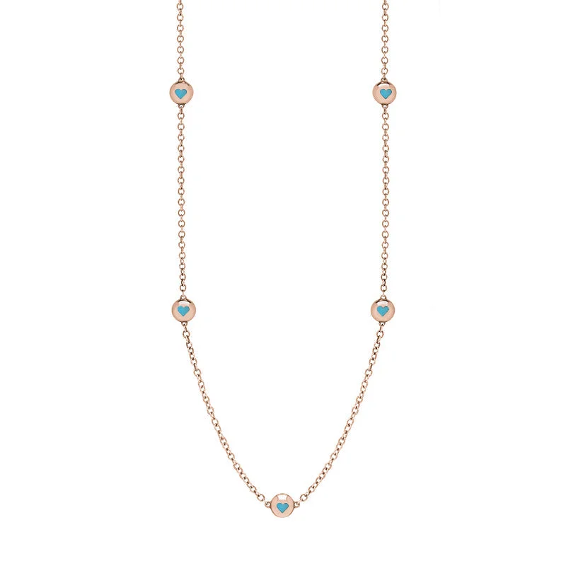 chain necklaces matching earrings9ct Rose Gold Turquoise Heart Link Disc Chain Necklace chain necklaces matching earrings9ct Rose Gold Turquoise Heart Link Disc Chain Necklace