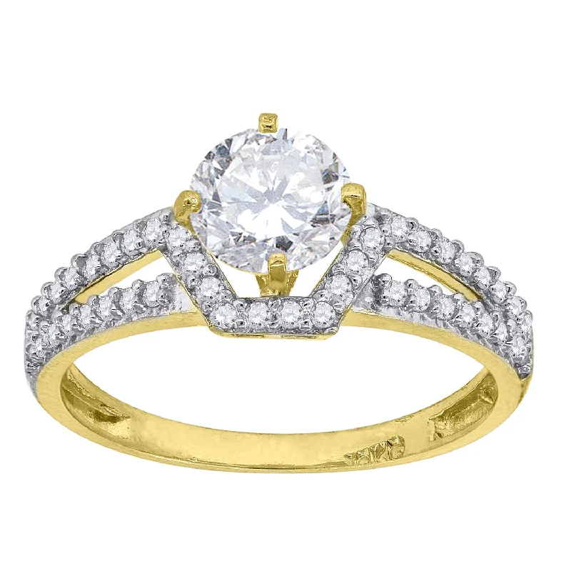 Men's Sapphire Engagement Rings in 18K White Gold with Pave Diamond AccentsKeene Jewelers 10kt Two-tone Gold Womens Round Cubic Zirconia Engagement Ring Men's Sapphire Engagement Rings in 18K White Gold with Pave Diamond AccentsKeene Jewelers 10kt Two-tone Gold Womens Round Cubic Zirconia Engagement Ring