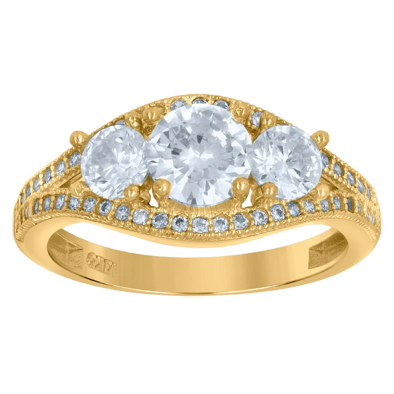 Men's Tourmaline Engagement Rings in 18K Two - Tone Gold with a Floral - Inspired SettingKeene Jewelers 10kt Two-tone Gold Womens Cubic Zirconia Three Stone Engagement Ring Men's Tourmaline Engagement Rings in 18K Two - Tone Gold with a Floral - Inspired SettingKeene Jewelers 10kt Two-tone Gold Womens Cubic Zirconia Three Stone Engagement Ring