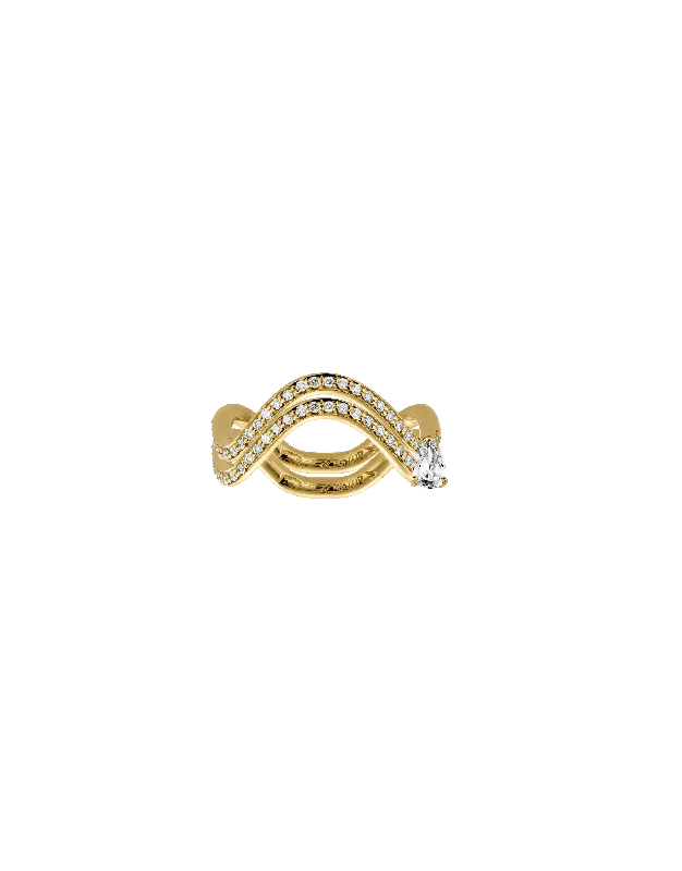Men's Aquamarine Engagement Rings in 9K Gold with a Bezel - Set StoneDOUBLE PAVÉ PETITE COMETE PEAR DIAMOND RING Men's Aquamarine Engagement Rings in 9K Gold with a Bezel - Set StoneDOUBLE PAVÉ PETITE COMETE PEAR DIAMOND RING