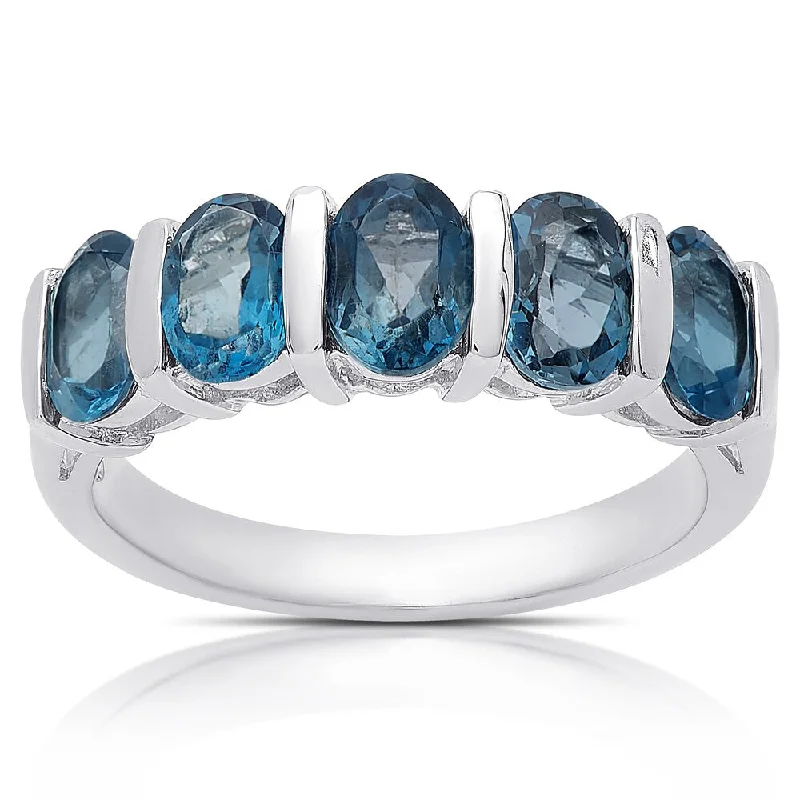 Topaz Gemstone Rings in 10K Gold with a Channel - Set Design for a Contemporary and Durable OptionDolce Giavonna Sterling Silver London Blue Topaz Five Stone Ring Topaz Gemstone Rings in 10K Gold with a Channel - Set Design for a Contemporary and Durable OptionDolce Giavonna Sterling Silver London Blue Topaz Five Stone Ring