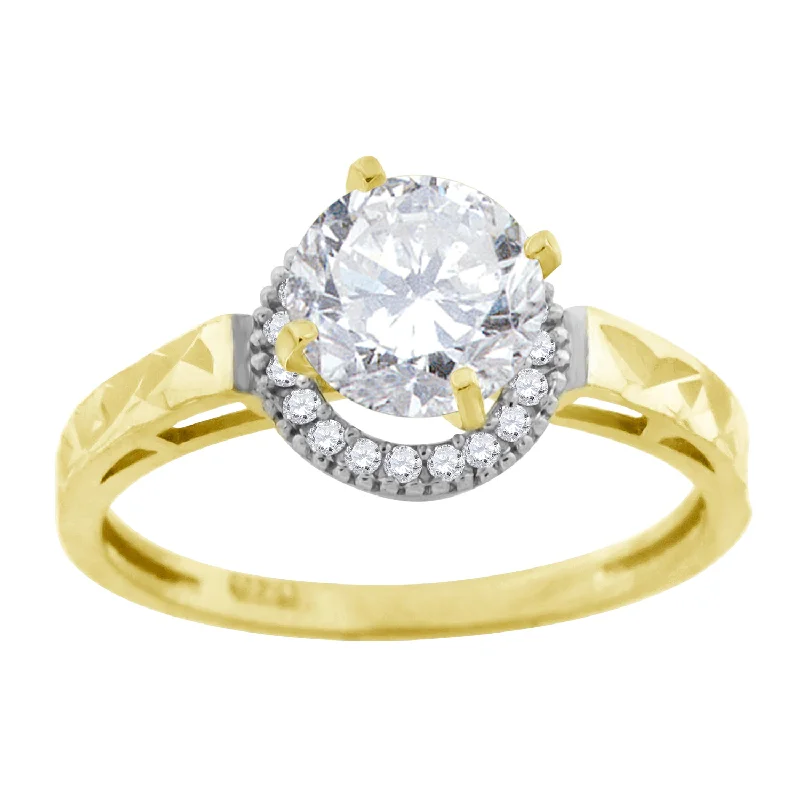 Men's Topaz Engagement Rings in 10K Gold with a Channel - Set Diamond BandKeene Jewelers 10kt Two-tone Gold Womens Round Cubic Zirconia DC Halo Engagement Ring Men's Topaz Engagement Rings in 10K Gold with a Channel - Set Diamond BandKeene Jewelers 10kt Two-tone Gold Womens Round Cubic Zirconia DC Halo Engagement Ring