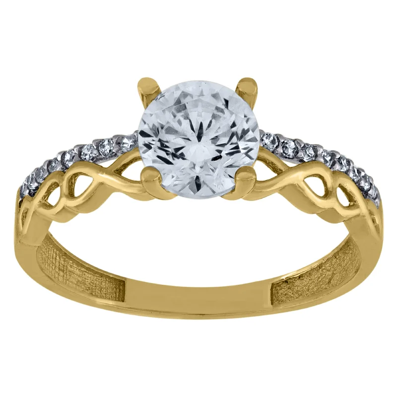 Men's Peridot Engagement Rings in 14K Gold - Filled Metal with a Micro - Pave SettingKeene Jewelers 10kt Two-tone Gold Womens Round Cubic Zirconia Twisted Engagement Ring Men's Peridot Engagement Rings in 14K Gold - Filled Metal with a Micro - Pave SettingKeene Jewelers 10kt Two-tone Gold Womens Round Cubic Zirconia Twisted Engagement Ring