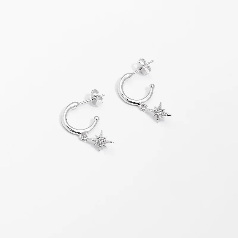 Platinum Celtic - Inspired Wedding Bands with Intricate Knotwork Patterns for a Symbolic and Stylish ChoiceSterling Silver Half Hoop Earrings With Zirconia Star Drop Platinum Celtic - Inspired Wedding Bands with Intricate Knotwork Patterns for a Symbolic and Stylish ChoiceSterling Silver Half Hoop Earrings With Zirconia Star Drop